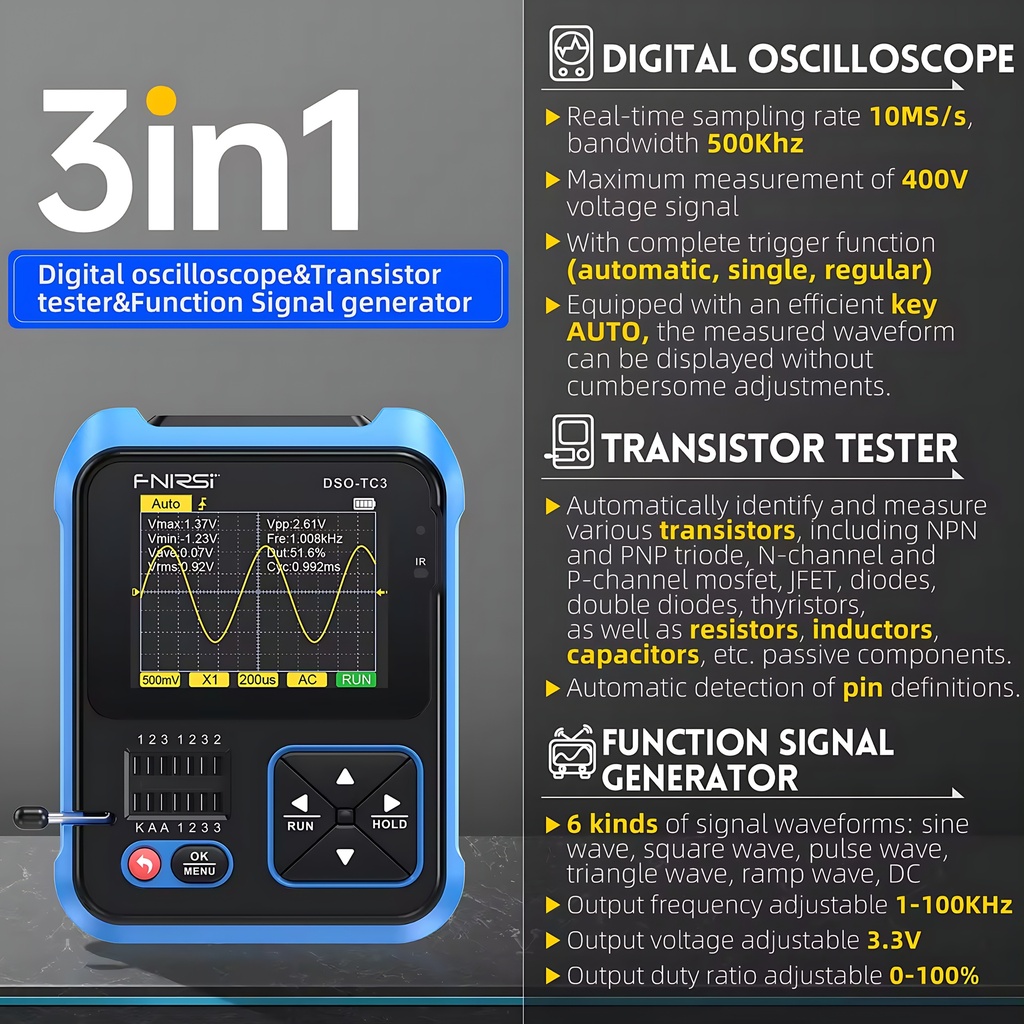 Digital Oscilloscope Transistor Tester DSO-TC3
