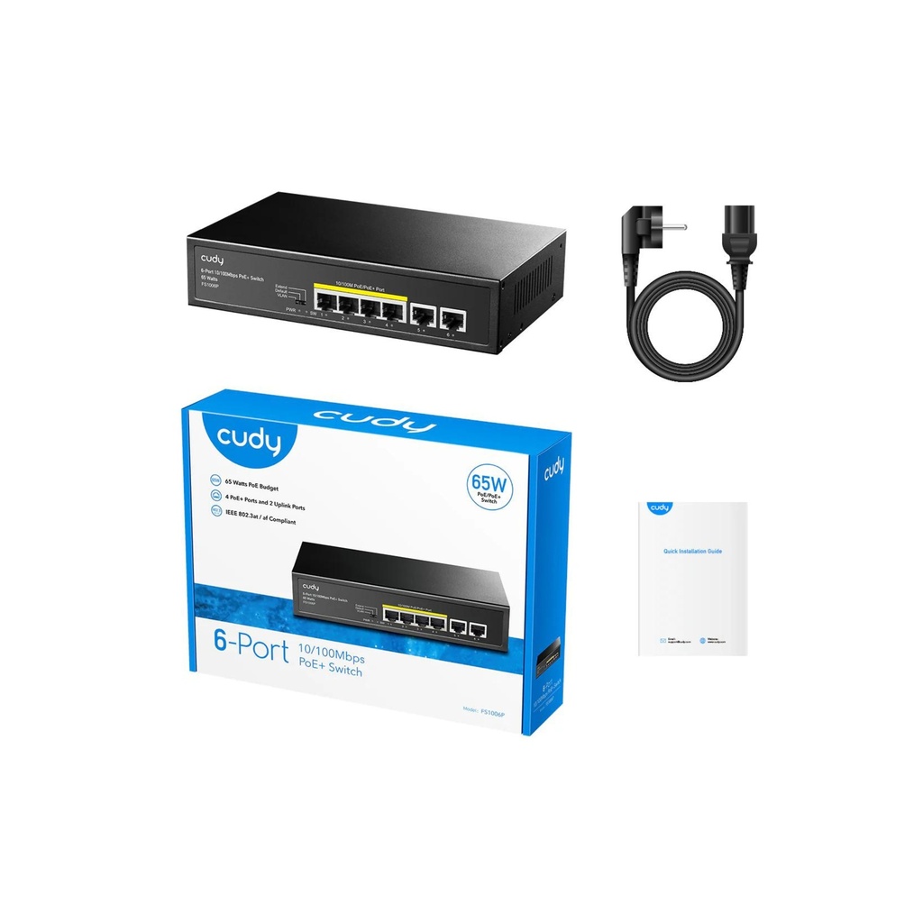 Cudy 4-FE PoE Switch with 2 Uplink FE Model: FS1006P 2.0