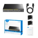 Cudy 24-Port 10/100M PoE+ Switch with 2 Gigabit Uplink Ports and 1 SFP Slot, Model: FS1026PS1