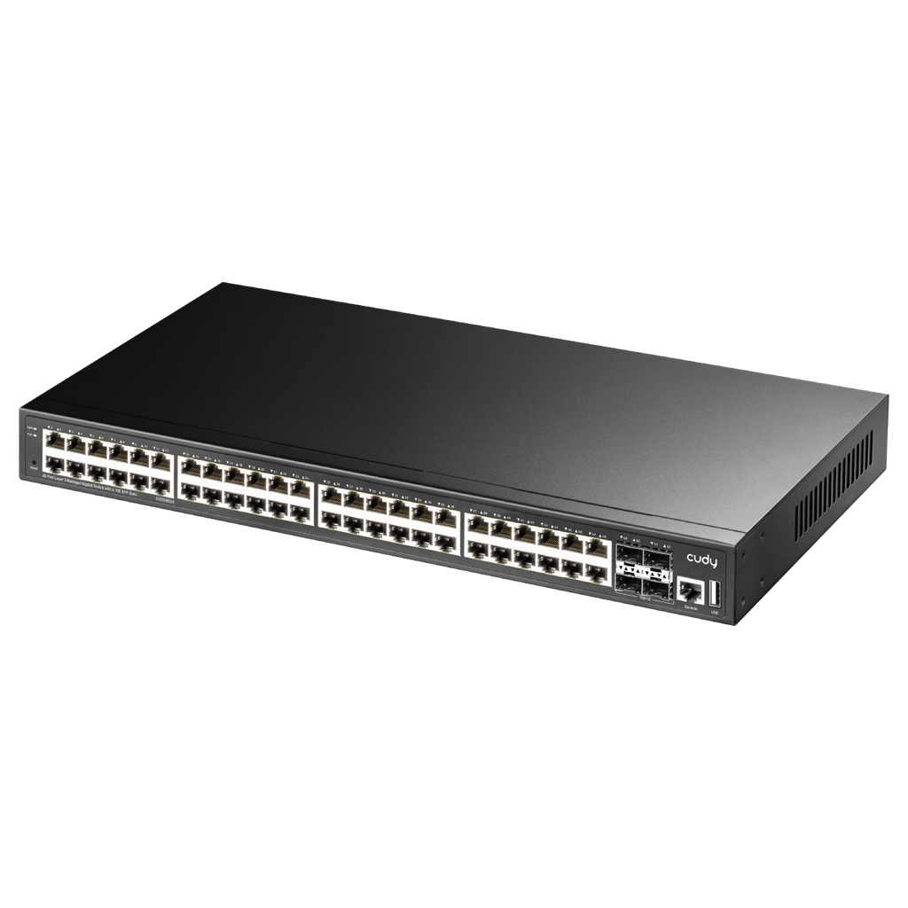Cudy 48-Port L3 Managed Gigabit Switch with Four 10G SFP Slots, Model: GS5048S4