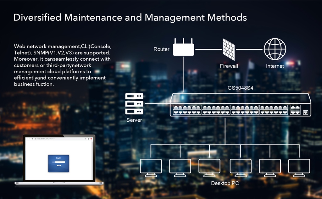 Cudy 48-Port L3 Managed Gigabit Switch with Four 10G SFP Slots, Model: GS5048S4