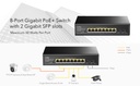 Cudy 8-Port Gigabit PoE+ Switch with 2 Gigabit SFP slots, GS1008PS2