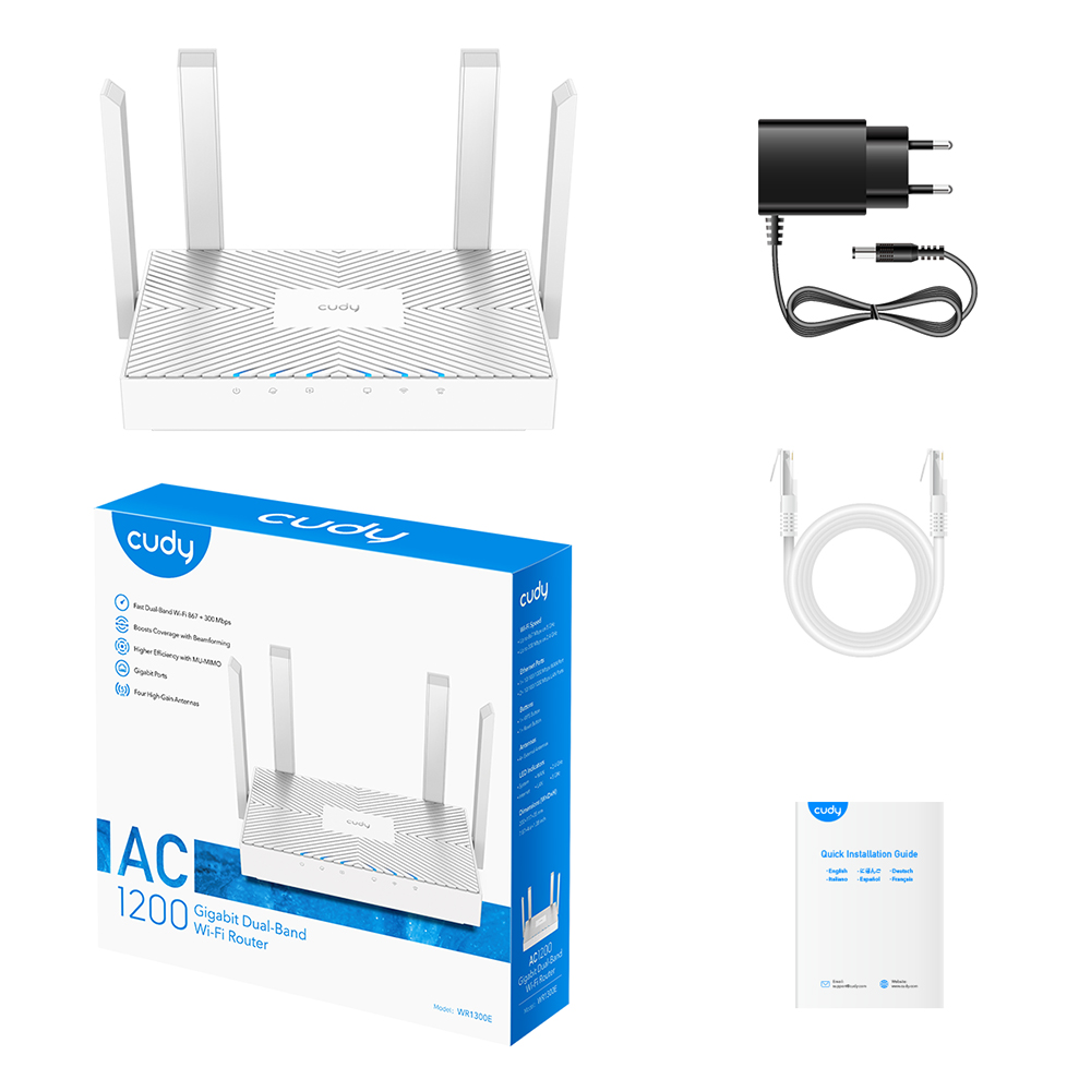 Cudy Gigabit Wi-Fi Router AC1200 WR1300E