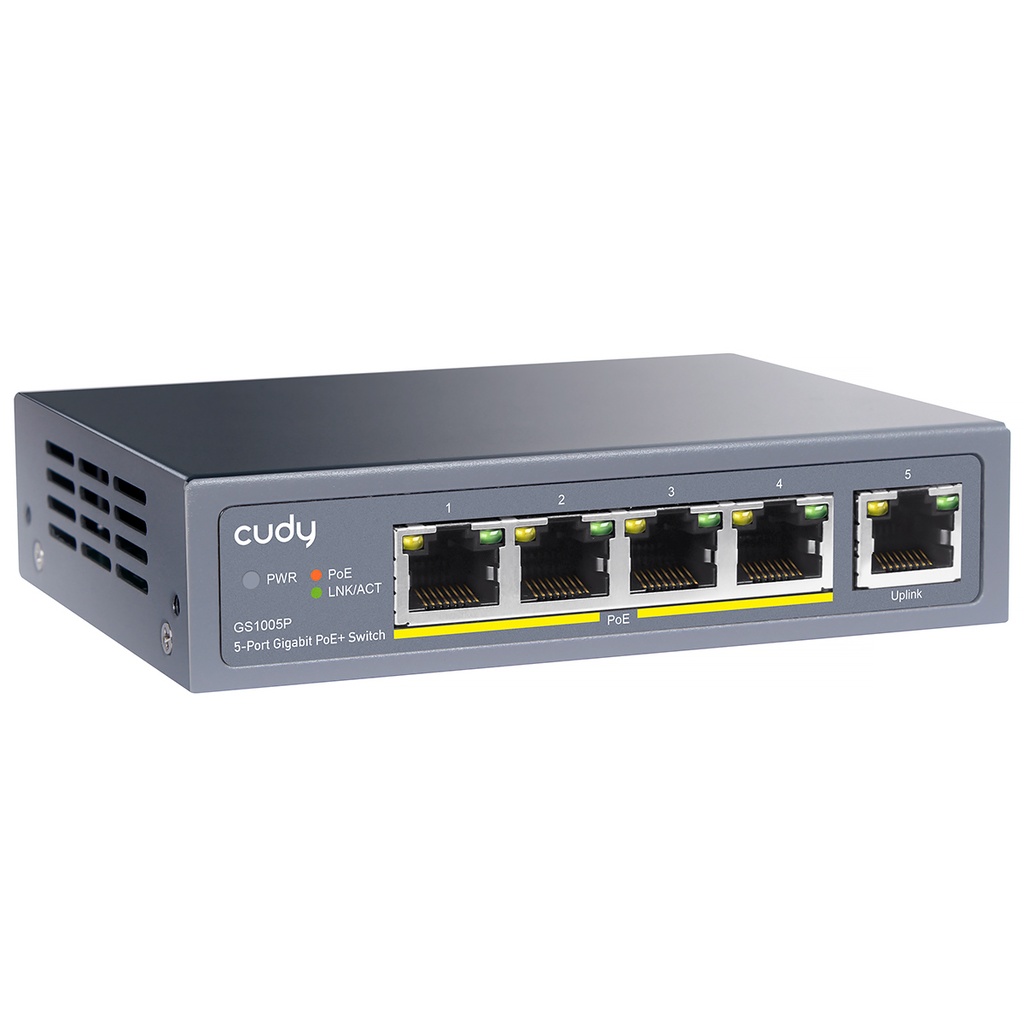 Cudy 5-Port Gigabit POE+ Switch, Model: GS1005P