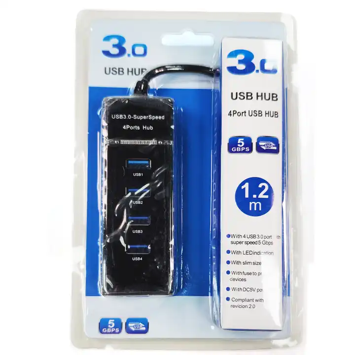 3.0 USB HUB 4 ports Cable 1.2M (Blue Case)