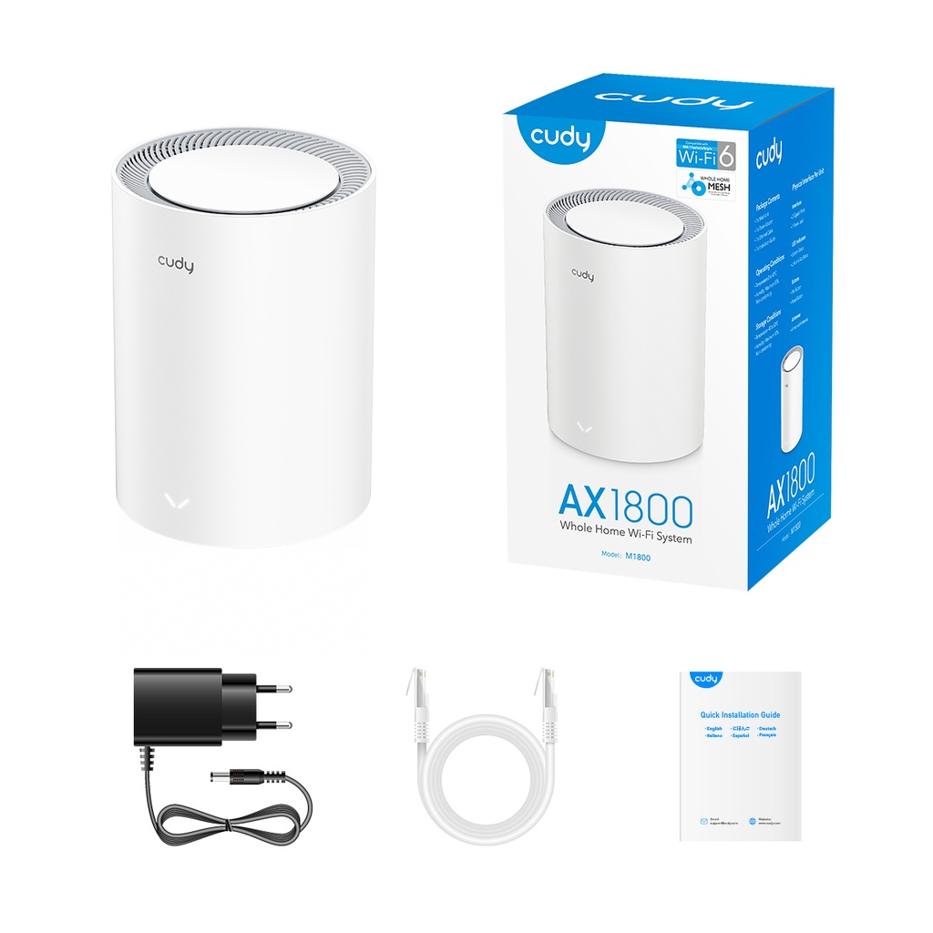 Cudy AX1800 Whole Home Mesh WiFi System, Model: M1800 1-Pack