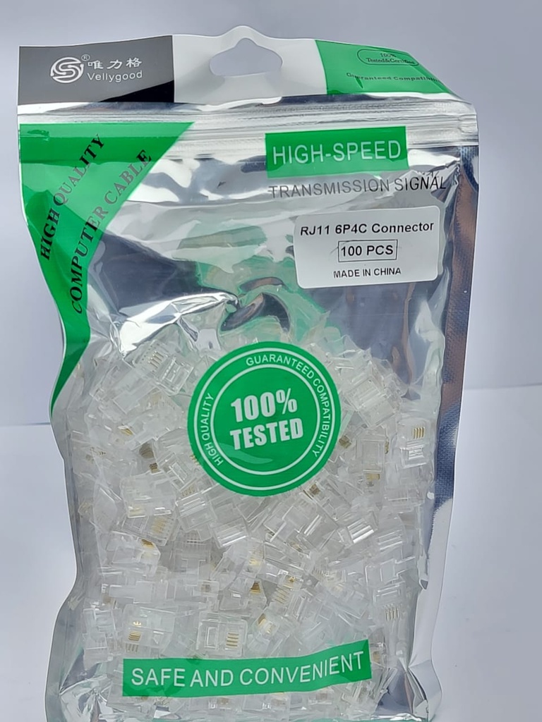 Velly Good RJ11 Connector 1Bag 100Pcs