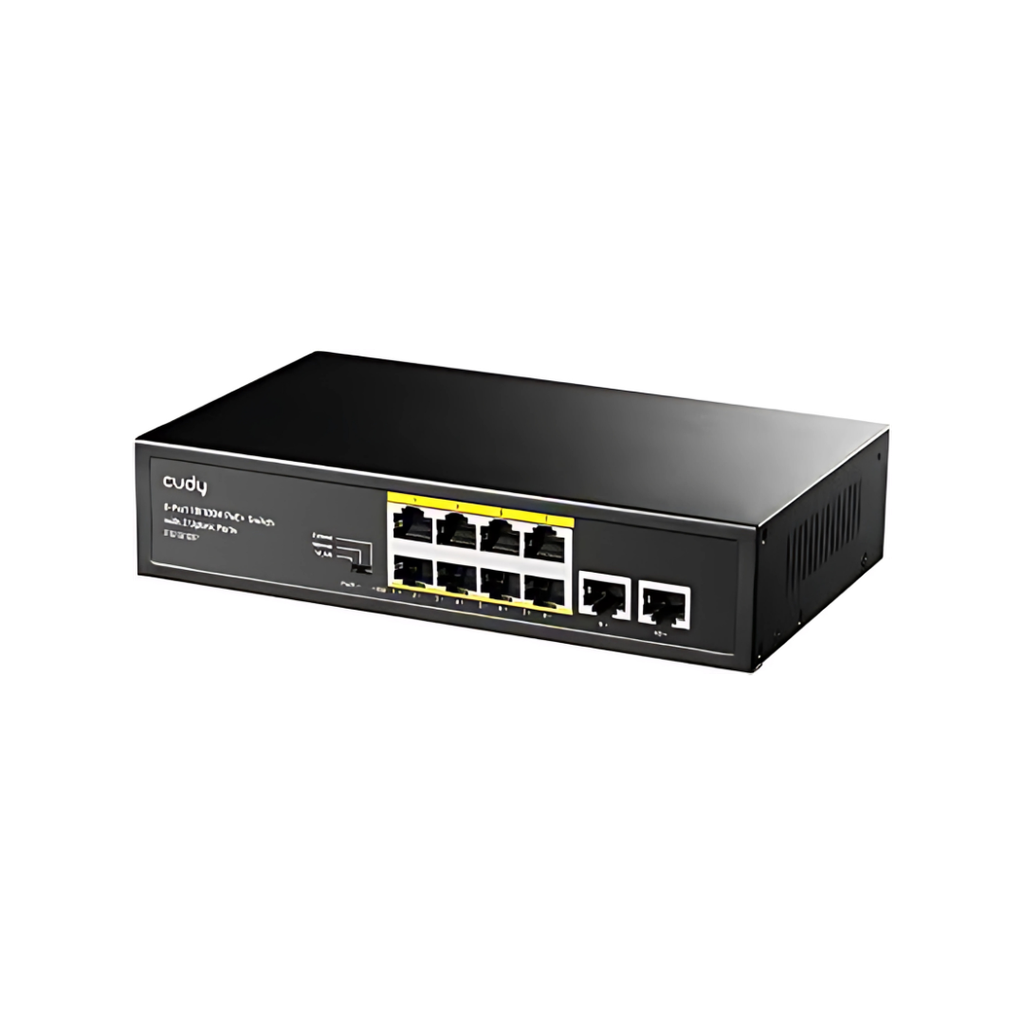 Cudy 8-Port 10/100M PoE+ Switch with 2 Uplink Gigabit Ports, Model: FS1010PG