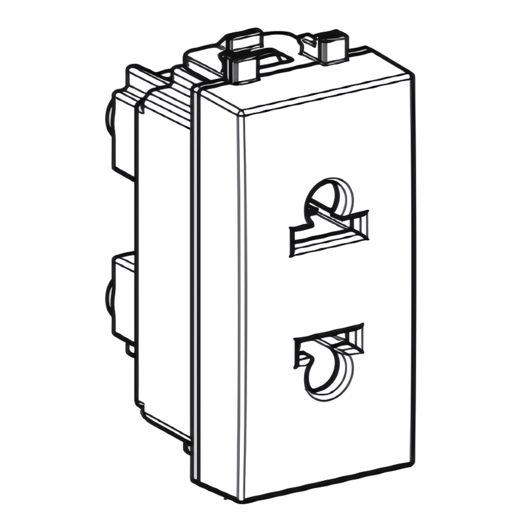 Polarized EuroAmerican Socket Unshuttered - 1 Module - 43B033