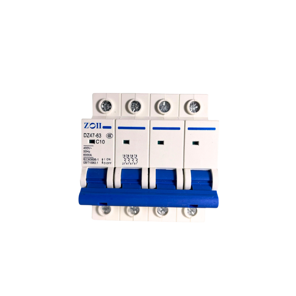 ZOII MCB Breaker 4 Pole AC (10A)