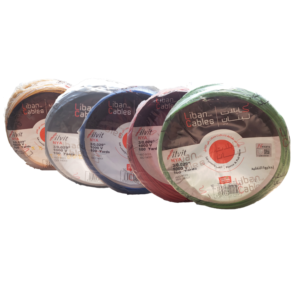 Liban Cables NYA 3/029 100YD شريط مفرد قاسي (Red)