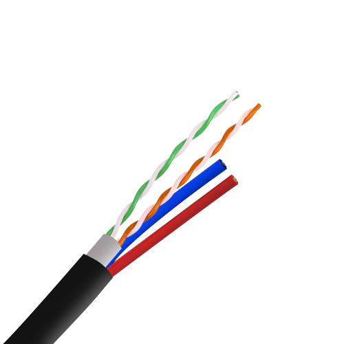 AD-LINK UTP Cat6 Cable 305M/Roll 0.5MM CCA+2*0.5mm² CCA Power Cable Black Jacket