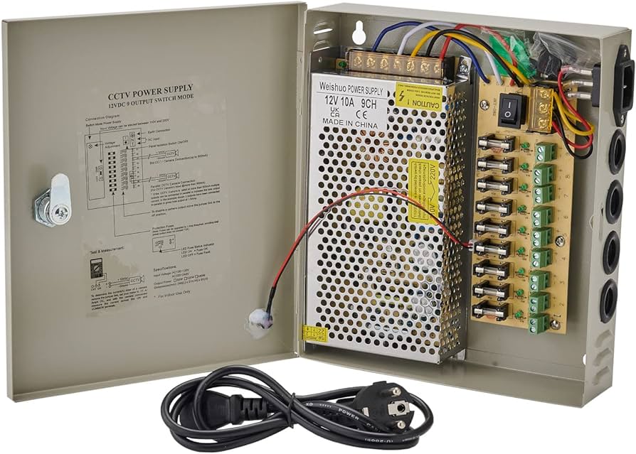 Power Supply 12V-10A 9CH  With AC socket