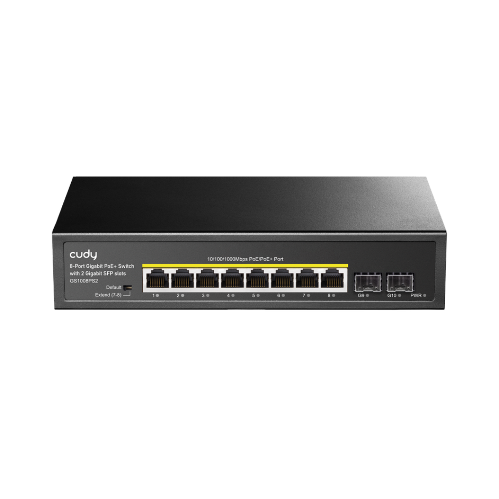 [GS1008PS2] Cudy 8-Port Gigabit PoE+ Switch with 2 Gigabit SFP slots, GS1008PS2