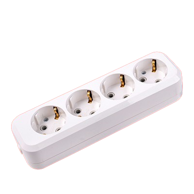 YAWEITAI "4 gang socket with earthing, 16A 250V~ ABS cover + Retardant ABS base, copper contactor, White" YW-5814