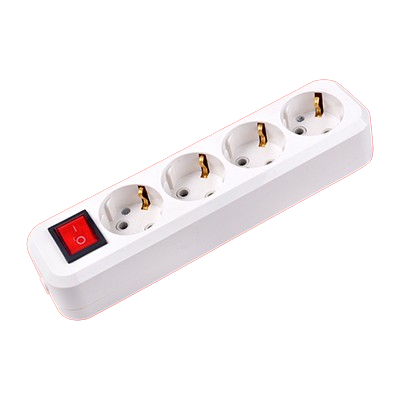 YAWEITAI "4 gang socket with switch,16A 250V~ ABS cover + Retardant ABS base, copper contactor, White" YW-5824