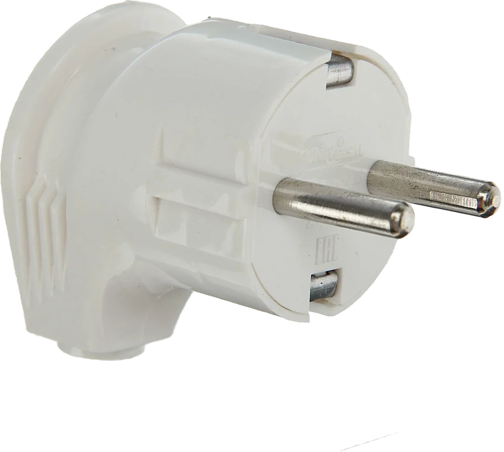 YAWEITAI European plug 4.8mm plug pin, White PP shell, 16A250V YW-7325