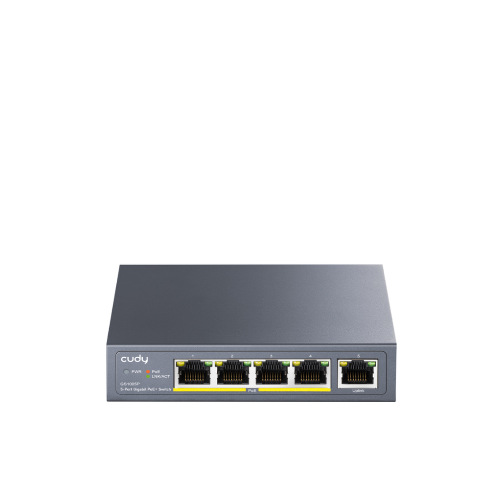 Cudy 5-Port Gigabit POE+ Switch, Model: GS1005P