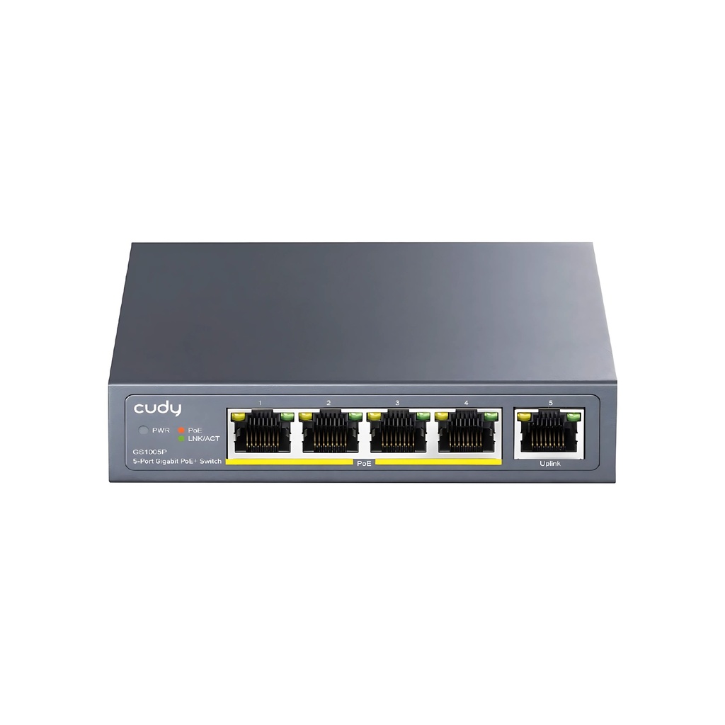 Cudy 5-Port Gigabit POE+ Switch, Model: GS1005P