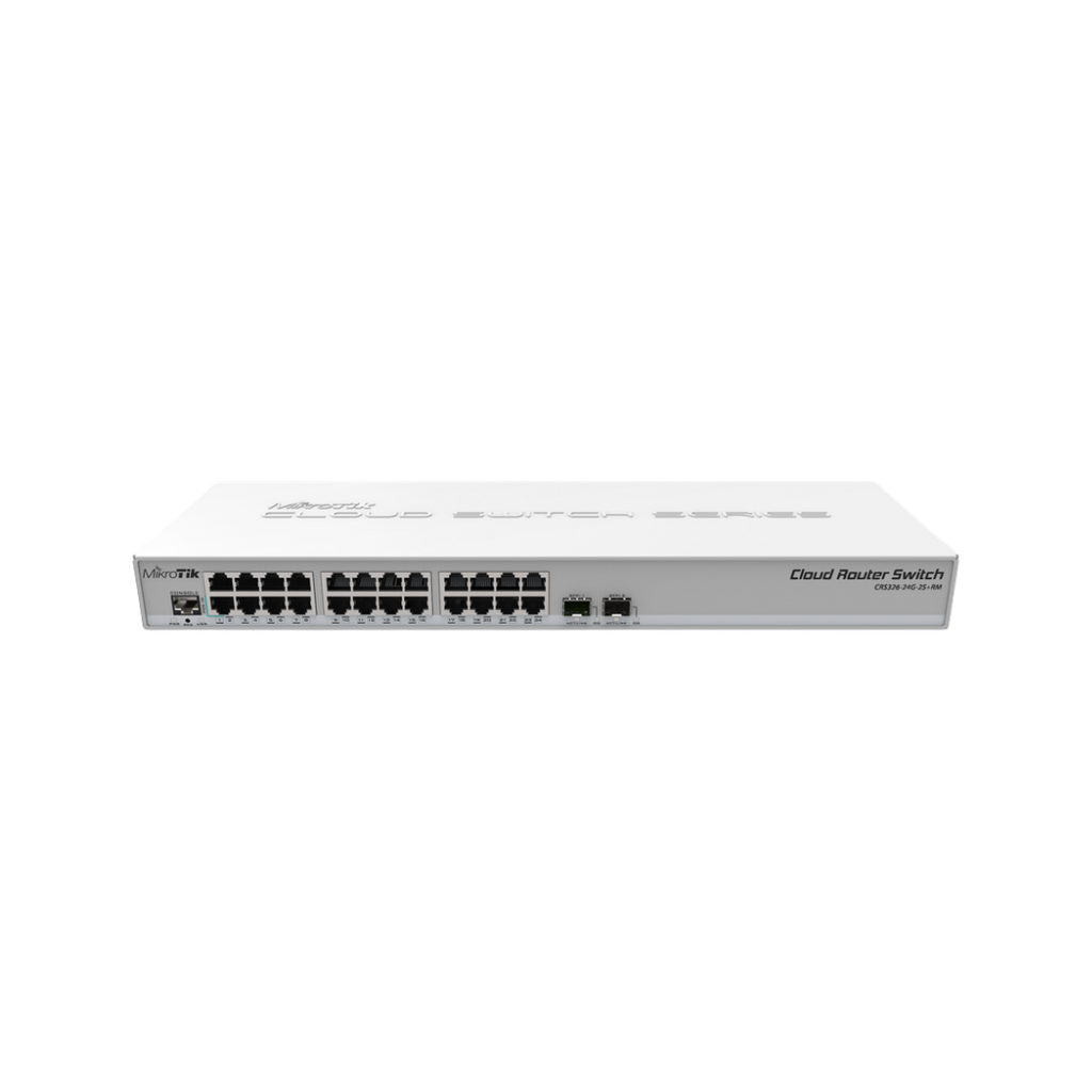 [CRS326-24G-2S+RM] MikroTik 24 Gigabit port switch with 2 x SFP+ CRS326-24G-2S+RM