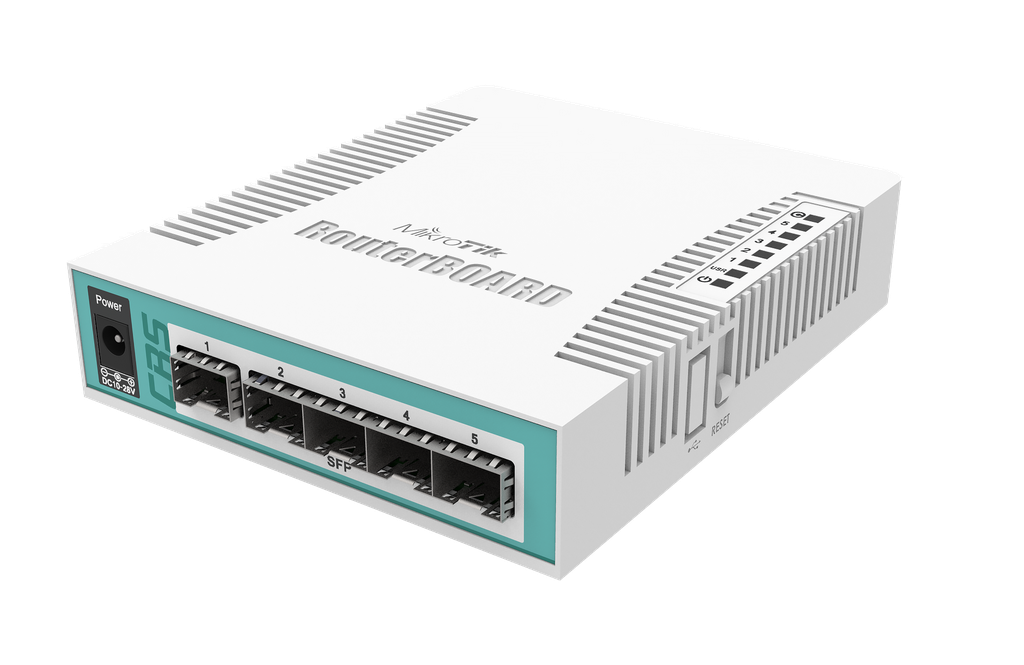 MikroTik Smart Switch, 5x SFP cages, 1x Combo port CRS106-1C-5S