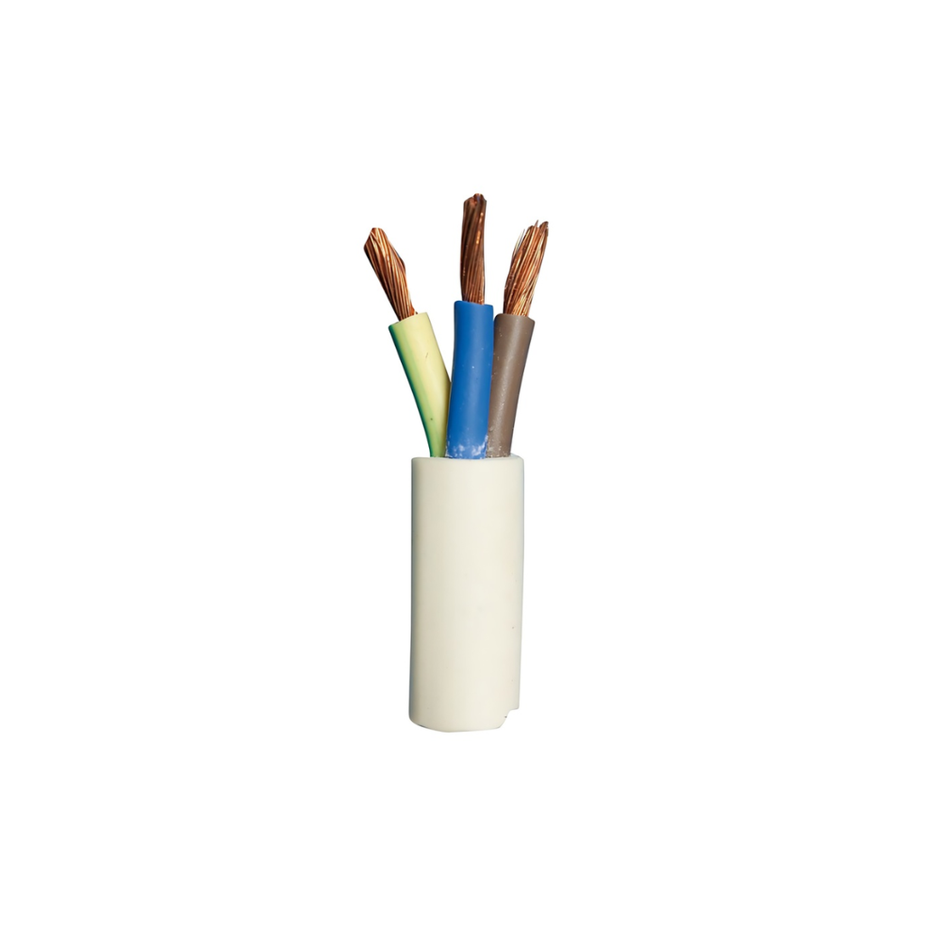 Afandi Round Cable 3*1 100M شريط مبروم أبيض