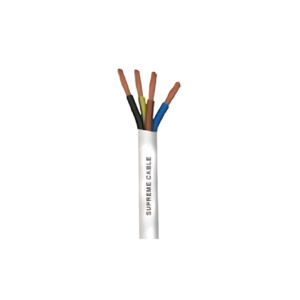 Afandi Round Cable 4*6 شريط مبروم أبيض