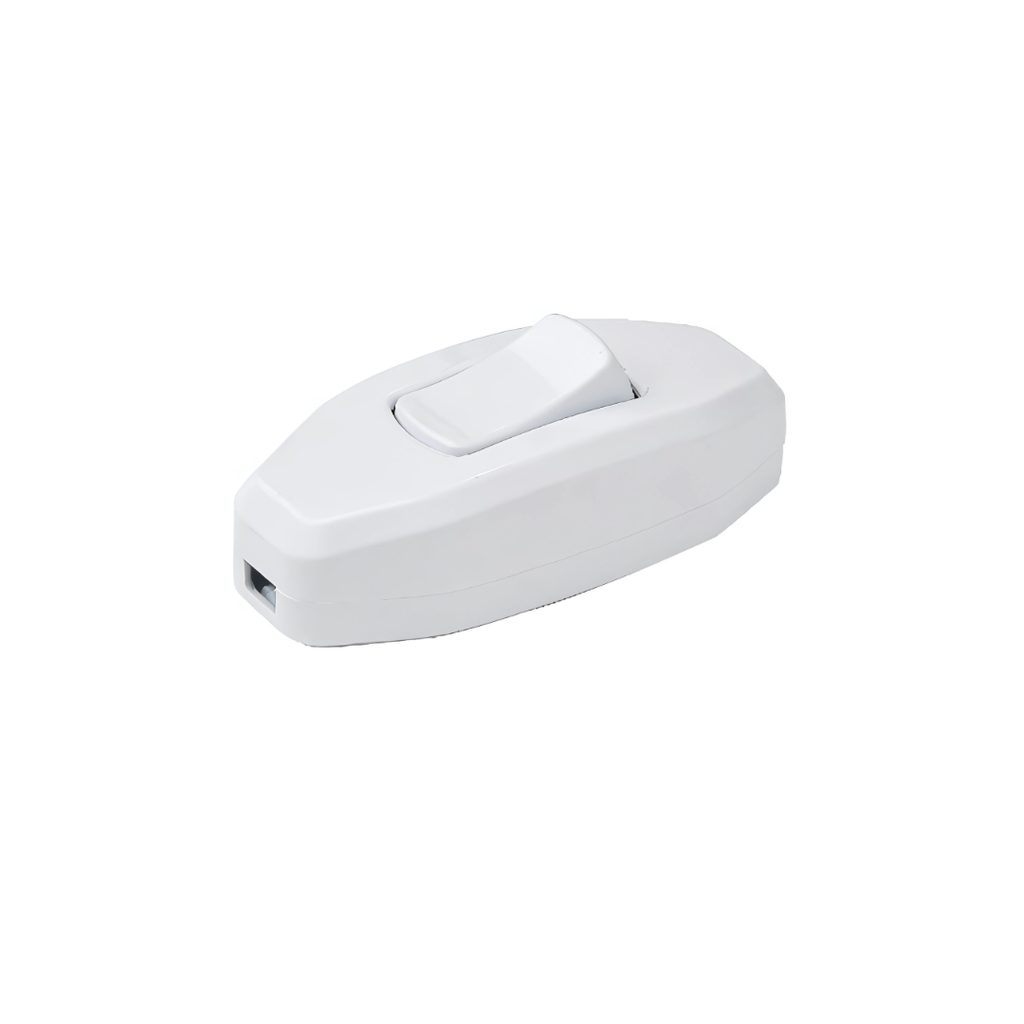 Electrical White Push Button مفتاح كهربائي أبيض بلوطة