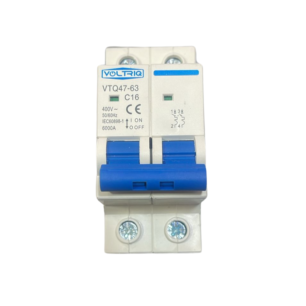 VOlTRIQ MCB Breaker 2 Pole AC 16A 400V