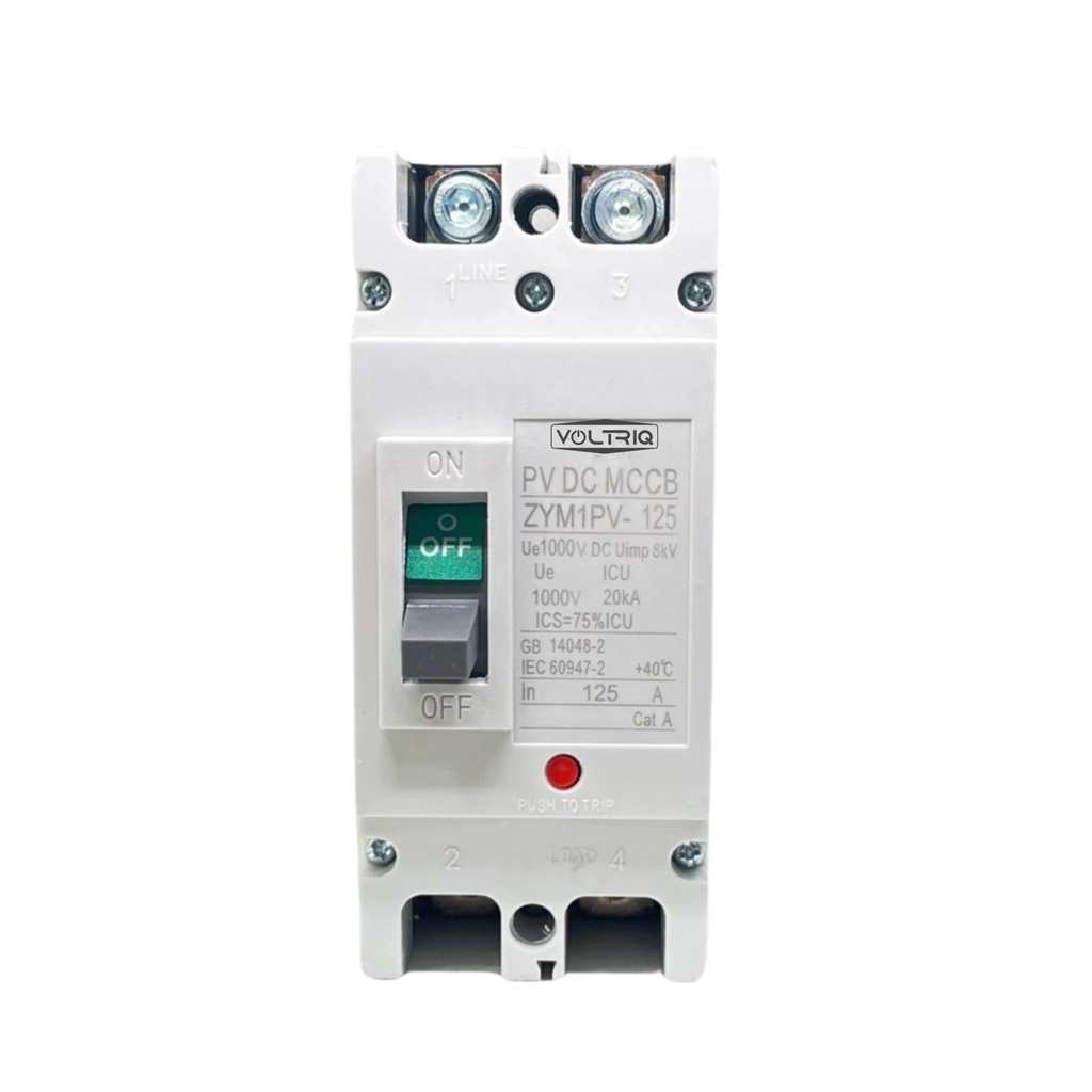 VOlTRIQ MCCB Breaker 2 Pole DC 125A 1000V
