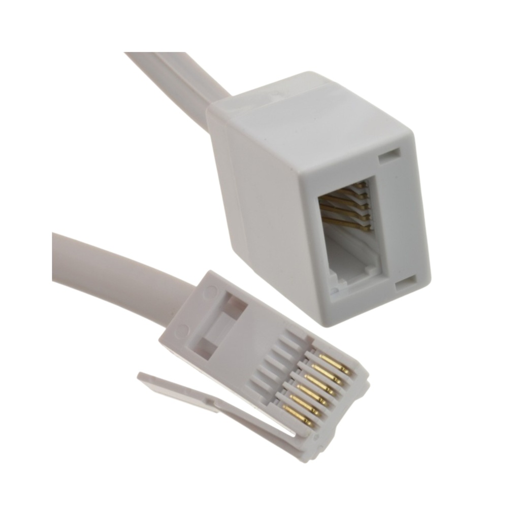 Telephone Line Extension Cord 2M White