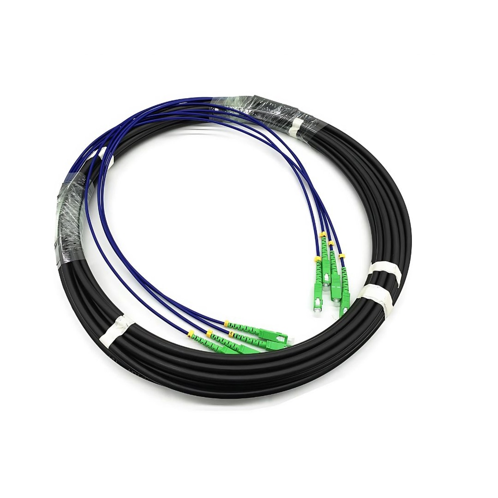 UNF 4 core GYXTW Fiber Patch cord, Single-mode, SC/APC connector 7.5mm 200M