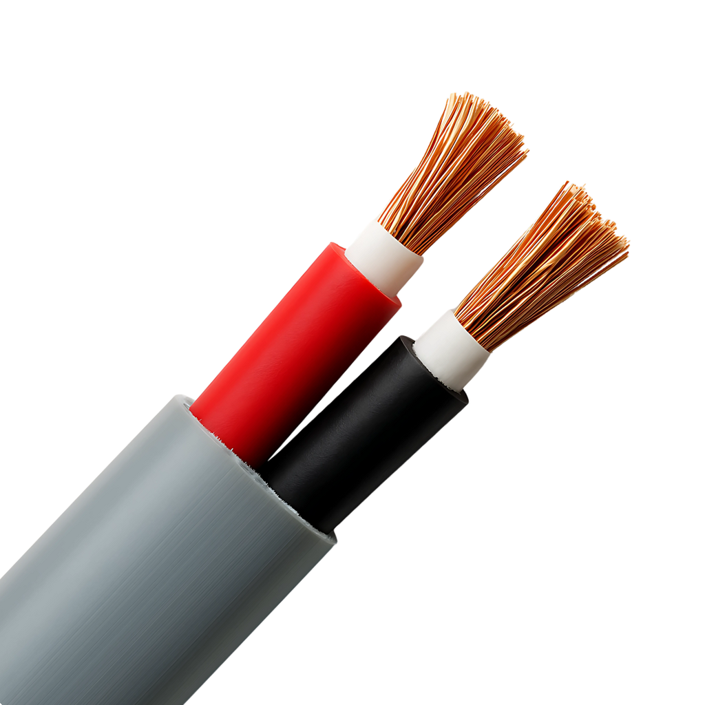 Afandi Solar Shield™ Twin-Core Copper Cable Gray – 2×6mm² شريط مبروم للطاقة الشمسية رمادي