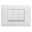 Moulded front plate White - 3 Module - 43BP03BB