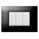 Moulded front plate Black - 3 Module - 43BP03NAL
