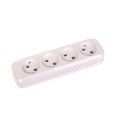 YAWEITAI "4 gang socket,16A 250V~ ABS cover + Retardant ABS base, copper contactor, White" YW-5804