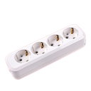 YAWEITAI "4 gang socket with earthing, 16A 250V~ ABS cover + Retardant ABS base, copper contactor, White" YW-5814