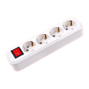 YAWEITAI "4 gang socket with switch,16A 250V~ ABS cover + Retardant ABS base, copper contactor, White" YW-5824