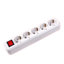 YAWEITAI "5 gang socket with switch,16A 250V~ ABS cover + Retardant ABS base, copper contactor, White" YW-5825