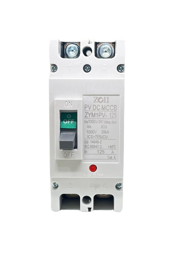ZOII MCCB Breaker 2 Pole DC
